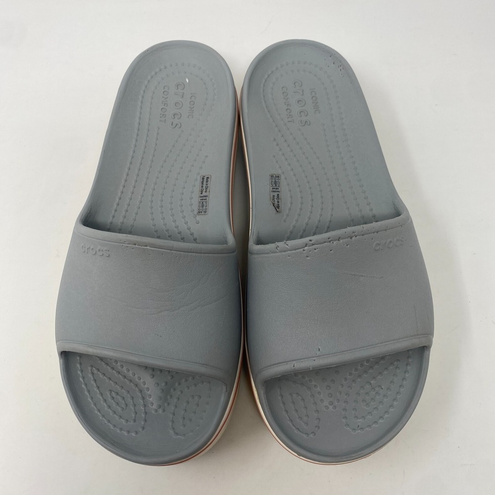 Crocs Classic Slides Sandals Shoes Gray Men's Size 6 Women's Size 8